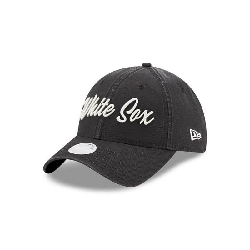 MLB Chicago White Sox Womens Team Script 9Twenty Adjustable (KEZ7090) - Black New Era Caps